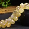 6-12mm Cristal de Cabello Dorado Natural Cuentas Redondas Cuentas Sueltas Semiacabados DIY Pulsera Hecha a Mano Collar Accesorios Materiales para Joyería
