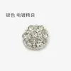 Botón Metálico de Flor con Pedrería Negra Botón Calado Incrustado de Diamantes para Ropa de Abrigo de Mujer Suéteres Abrigos Piel Botones Decorativos