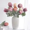 Luxo leve retrô degradê peônia artificial cardo nórdico estilo wabi-sabi decoração suave arranjo de flores de chão para decoração de casa de temporada