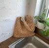 Bolso de mujer estilo casual 2026 nueva moda de verano bolso de mano tejido a mano bolso tote de gran capacidad para el día a día