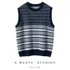2026 Nuevo Estilo Coreano Estilo Retro Mezcla de Cachemira Cuello Redondo Chaleco de Punto Adelgazante Versátil Top Chaleco Jacquard
