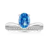 Anillo de Corona con Forma de Huevo Cortado Flor de Hielo de Piedras Preciosas de Colores Más Vendido en Xiaohongshu Chapado en Oro Real Anillo de Encaje de Diamante de Alto Carbono Dropshipping de Transmisión en Vivo