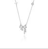 Nuevo Collar de Lazo 2026 para Mujer, Diseño de Lujo Ligero de Verano, Sensación de Alta Gama, Cadena para Clavícula de Estrella Súper Brillante Incrustada con Diamantes
