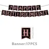 Decoração de Bolo Bandeira Temática Ouro Negro Ouro Rosa Cruzamento de Fronteiras Aposentadoria Suprimentos de Festa Festival de Aniversário Banner de Balão