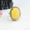 Anillo de Cera de Abeja Natural Ámbar Amarillo Huevo de Paloma Anillo para el Dedo Fábrica Venta al por Mayor Dropshipping S3112904