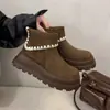 Botines cortos para mujer con suelas de plataforma gruesa, nuevo estilo coreano otoño e invierno, botas de moda cálidas con tapa abatible