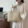 Bolsa de Palha para Férias na Praia para Mulheres 2026 Nova Bolsa de Mão Tecida Tote de Grande Capacidade Bolsa de Ombro para o Dia a Dia