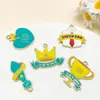 Mezcla 10 Corazón Azul Dorado Goteo de Aceite Corbata Trofeo Corona Colgante de Aleación Accesorios de Joyería DIY para el Día del Padre