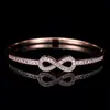 Pulsera de Infinito Eterno con Circonita Incrustada Lujo Ligero Pulsera de Moda Infinita en Forma de 8 Joyería de Mano Significativa para Parejas
