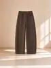 Lujo Ligero Personalizado Invierno Grueso Cachemira Seda Cintura Alta Versátil Suave Agradable a la Piel Adelgazante Caída Recta Casual Pantalones para Mujer