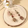 Pendientes Naturales Originales de Frutas de Planta Estilo Bosque, Pendientes Artísticos de Bellota Largos con Borla Vintage Estilo Étnico Hechos a Mano