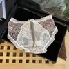 Bragas Sexy de Encaje con Estampado de Leopardo y Malla con Lazo Hueco, Estilo Europeo y Americano de Lujo Ligero, Lencería de Puro Deseo
