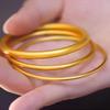 Tienda de oro con el mismo método antiguo Pulsera de oro de arena patrimonial esmerilada para mujer segunda generación feliz 999 anillo liso pulsera joyería explosiones de la marea nacional