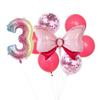 Globo de aluminio con lazo rosa transfronterizo, ideal para fiestas de cumpleaños de bebés de 0 a 9 años.