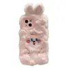 Nova Capa de Celular Outono e Inverno para Huawei Mate 60 P70pro Menina Rosa Fofa Orelhas de Coelho Pelúcia 50 Suporte