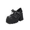 Sapatos de Salto Alto com Plataforma Grossa para Mulheres da Primavera de 2022, Cruzamento de Fronteira Laço Tamanho Grande 40-43 Plataforma Impermeável Sapatos Femininos 3