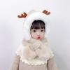 Gorro de invierno para niños y niñas, cálido, con protección para los oídos, bonito gorro de asta de bebé con dibujos animados, bufanda