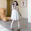 Vestido de Maternidad Estilo Nuevo, Vestido de Verano, Vestido de Maternidad Estilo Coreano Tallas Grandes, Talla Pequeña, Vestido de Maternidad que Reduce la Edad, Vestido Blanco para Mujeres Embarazadas