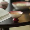 Xícara de Cerâmica Chinesa de Alta Base e Boca Redonda das Dinastias Tang e Song, Pintada à Mão com Design de Peixe Dourado, Xícara de Chá Doméstica, Xícara de Degustação para Conjunto de Chá Kung Fu, Xícara Única