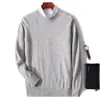 Nuevo Suéter de Cachemira para Hombre Otoño e Invierno 2023, Suéter de Lana de Punto Grueso con Cuello Redondo, Camisa Base Casual de Negocios para Jóvenes