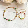 Collar de diamantes de colores nuevo de primavera y verano para mujer, cadena para el cuello de diseño de nicho de alta calidad, todo a juego, exquisita cadena de clavícula de dopamina