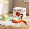 Bola de cenoura elétrica recarregável inteligente para animais de estimação com desvio automático de obstáculos, brinquedo para gatos para entreter gatos e aliviar o tédio