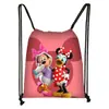Mochila Nueva de Dibujo con Cordón Estampado Colorido de Mickey Poliéster Gran Capacidad Moderna con Cordón para Niños Venta al por Mayor Caliente