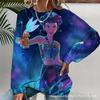 Grupo Cazador de Brujas K-Pop Patrón 3D Impresión Transfronterizo Nuevo Suéter Casual para Mujer Cuello Redondo Sudadera Venta Directa de Fábrica
