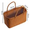 Cesta de Mano de Imitación Ratán Cesta para Comprar Verduras Cesta de Picnic Cesta para Baño Cesta para Recoger Fruta Cesta Tejida de Plástico Cesta de Almacenamiento