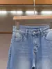 Shenzhen Nanyou Moda Fina para Mujer Verano Nuevo Estilo Casual Versátil Diseño Bloque de Color Jeans de Pierna Ancha