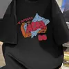 Camiseta Estampada de Tomate de Verão Casual Gola O Manga Curta Top Fofo com Estampa de Vegetais Estilo Streetwear Solto para Homens e Mulheres