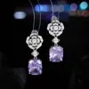 Ramos de Flores, Rosas, Cubitos de Azúcar Pequeños, Aretes de Circonita, Lujo Accesible, Gama Alta, Súper Hada, Aretes de Flores Dulces y Exquisitos para Mujer