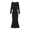 Vestido Longo Sexy de Verão com Cintura Marcada Emagrecedor Cauda de Peixe Bodycon com Alças Finas para Mulheres, Camisa com Proteção Solar, Blusa, Jaqueta, Slim Fit