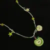 Nuevo Lindo Botón de Manzana Collar de Perlas Manzana Verde Paraíso 2026 Clavícula Colorido Accesorio Más Vendido Regalo para Mejor Amiga