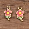 1 2 aço inoxidável esmalte dourado pingente de gota de óleo acessórios para joias DIY pingente de flor cogumelo pingente pingente