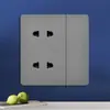 Tomada de Parede Cinza Versão Hong Kong e Austrália Tomada Estilo Britânico 13A com Painel de Interruptores de Carregamento Tipo-C+USB para Exportação