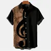 Estilo Europeo y Americano Transfronterizo Nuevos Elementos Creativos Impresión Digital 3D Camisa de Manga Corta Suelta de Moda Top para Hombre