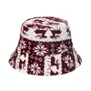 Amazon transfronterizo otoño e invierno Nuevo festivo europeo y americano alce retro clásico sombrero de cuenca de felpa sombrero de pescador navideño comercio exterior