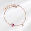 Pulseira Amor Vermelho Ouro Rosa Feminina Prata Esterlina Estilo Coreano Nicho ins em Formato de Coração Pulseira de Namorada Pulseira Leve de Luxo Versátil