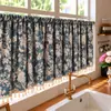 Cortinas Florales Estilo Retro Francés Americano Dormitorio Sala de Estar Balcón Ventana Saliente Cocina Cortinas Blackout Media Cortinas Cortinas de Puerta Cortinas Pequeñas Cortas