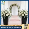 Maceta cuadrada simple de fibra de vidrio negra, utilizada para decoraciones de pasillos en ceremonias de boda, arreglos de plantas verdes y exhibiciones florales para eventos.