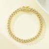 Pulseras Exquisitas para Niñas Transfronterizas con Zirconio Brillante Moda Europea y Americana Banquete Temperamento de Damas Cobre con Incrustaciones de Zirconio Pulseras y Joyería de Mano