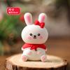 Decoração de bolo de Natal 2024 urso coelho cartão anel de grama folhas chuva seda véspera de Natal festa de feriado plug-in