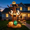 Árbol Fantasma Inflable de Halloween de 2.4 metros con Luces LED, Calabaza, Fantasma y Esqueleto Adorno Decorativo para Jardín Exterior