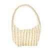Nuevo nicho retro bolso de axila con cuentas de perlas tejido a mano casero moda casual bolso bandolera combinable