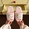 Lindas Zapatillas de Algodón con Lunares de Gato Mary para Mujer, Para las Cuatro Estaciones, Interiores, Silenciosas, Antideslizantes, Suela Suave, Lavables a Máquina, Zapatos de Piso
