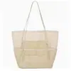 Bolsa de Praia de Grande Capacidade, Nova Bolsa de Malha de Nylon para Exterior, Bolsa de Ombro Dobrável de Malha de Camada Dupla, Bolsa de Armazenamento