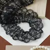 Borda de renda preta e branca plissada, 5CM de largura, acessório decorativo para brinquedos DIY, roupas e têxteis para casa