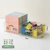 Caja de Almacenamiento de Papelería de Oficina Bnbs Caja Cuadrada Pequeña Transparente Visible Caja de Almacenamiento para Artículos Pequeños de Escritorio