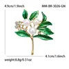 Broche de Rama de Aleación Esmaltada Estilo Coreano con Perlas y Pedrería, Pin con Forma de Planta, Accesorio Versátil para Traje: Br3026